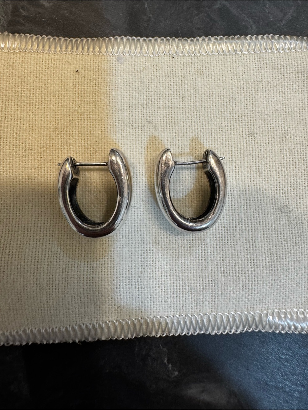 James Avery Silver Hoop Horseshoe Earrings